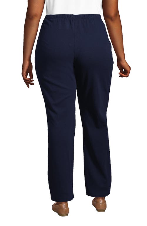 Lands' End Plus Size Sport Knit High Rise Pants In Radiant Navy