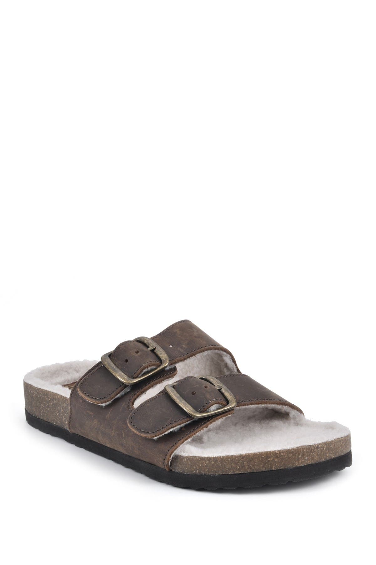 White Mountain Footwear Helga Leather Sandal In Brown/leather W/faux