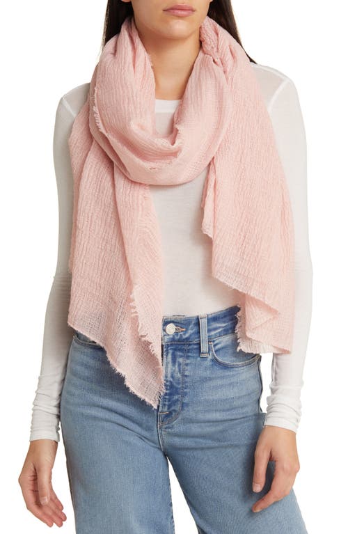 Tasha Crinkle Fringe Scarf in Blush 