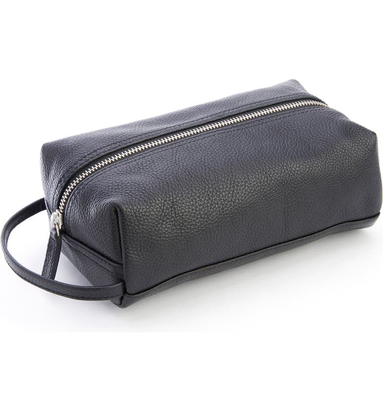ROYCE New York Compact Leather Toiletry Bag
