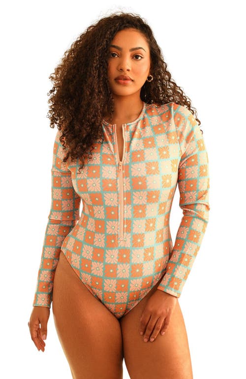 Shop Dippin Daisys Shoal Front Zipper Long Sleeve One Piece In Daisy Dukes