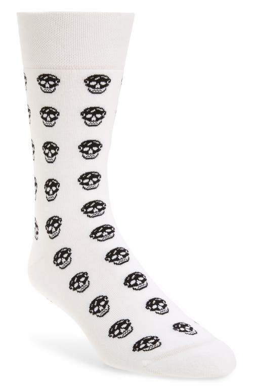 Alexander Mcqueen Skull Short Socks In White/black