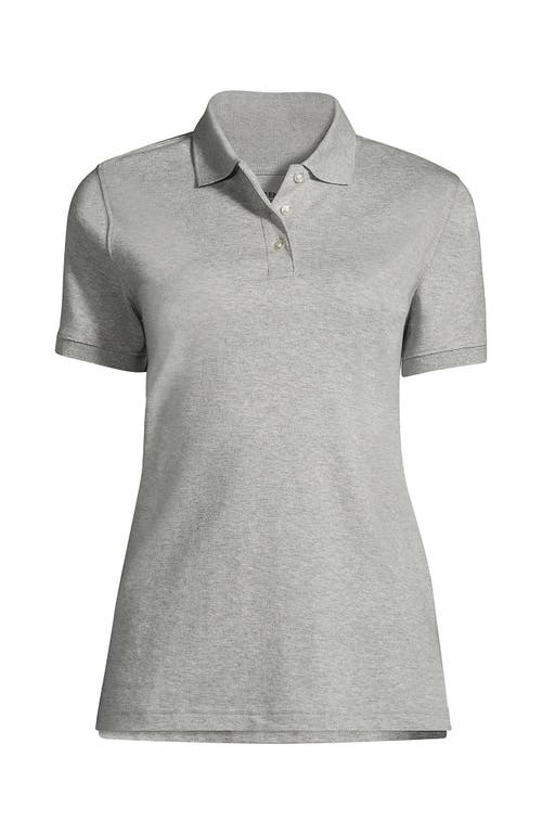 Lands' End School Uniform Short Sleeve Interlock Polo Shirt In Gray Heather