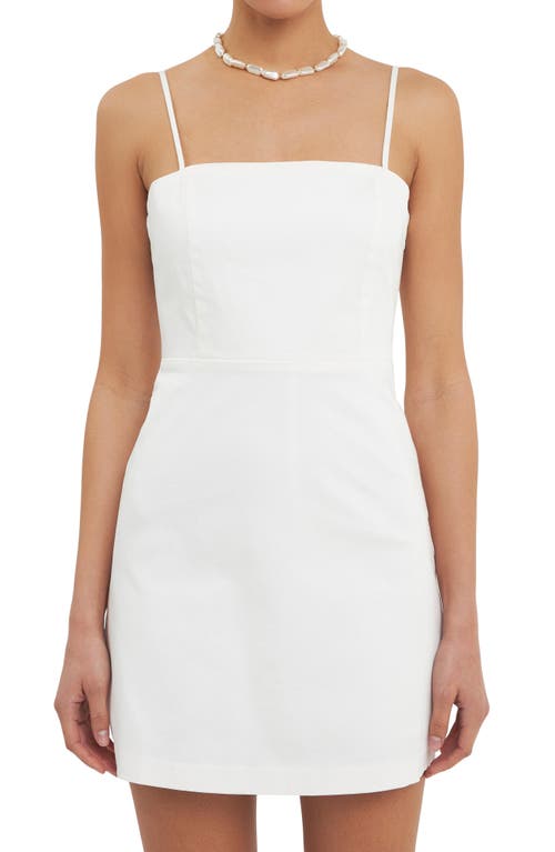 Grey Lab Square Neck Sleeveless Romper In White
