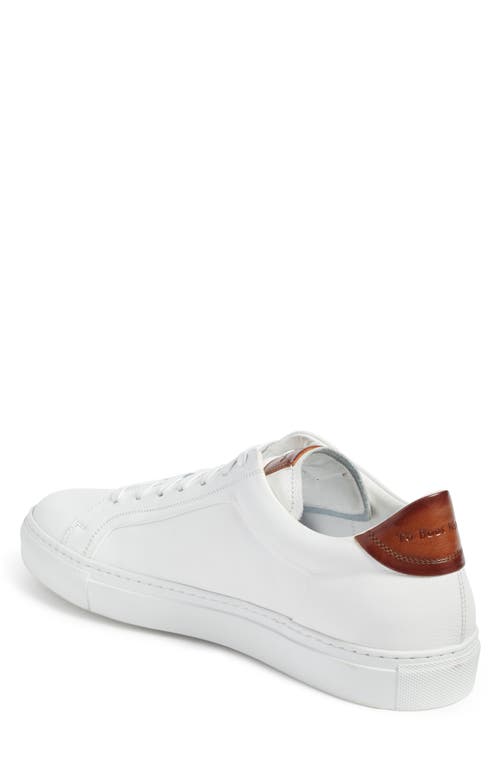 To Boot New York Knox Mens Leather Round Toe Casual And Fashion Sneakers In White/tan Leather