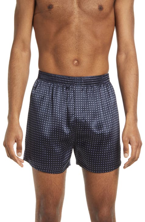 Men's Pure Knitted Silk Boxer Shorts - Black