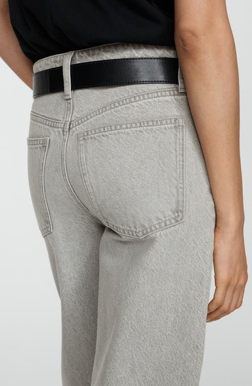 Shop Mango Bet High Waist Straight Leg Jeans In Denim Grey