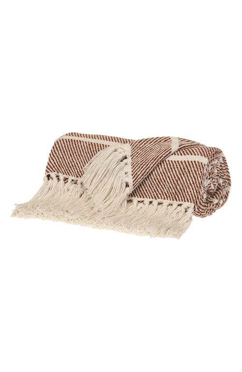 Parkland Collection Mio Stripe Handloomed Throw Blanket In Rust