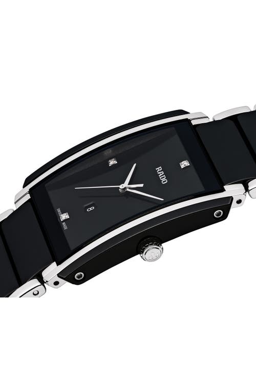 Shop Rado Integral Diamond Ceramic Bracelet Watch, 31mm X 41.1mm In Black/silver