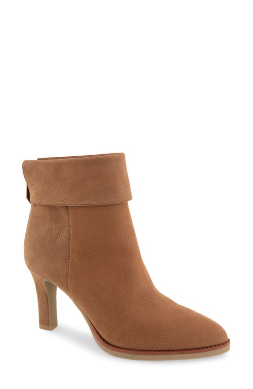 Shop Aerosoles Laia Cuffed Bootie In Camel Pebbled Nubuck