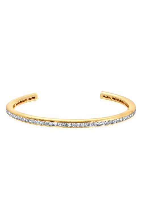 Crislu Princess Cut Cubic Zirconia Channel Cuff Bracelet in Gold at Nordstrom