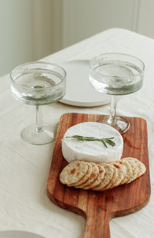 Creative Women Handblown Hammered Coupe Cocktail Glasses In Clear