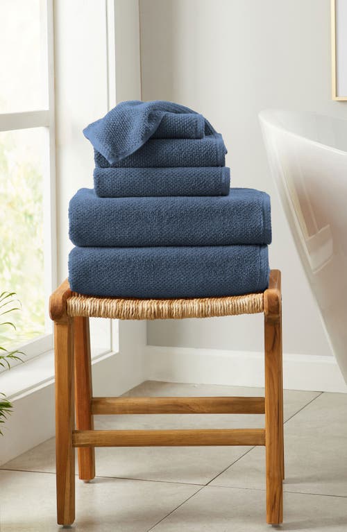 Woven & Weft Textured Cotton 12-pack Washcloths In Stone Blue