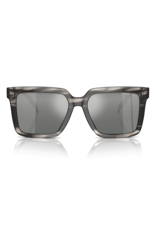 Shop Michael Kors Abruzzo 55mm Square Sunglasses In Black Grey