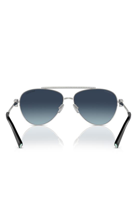 Shop Tiffany & Co . 59mm Gradient Polarized Pilot Sunglasses In Silver