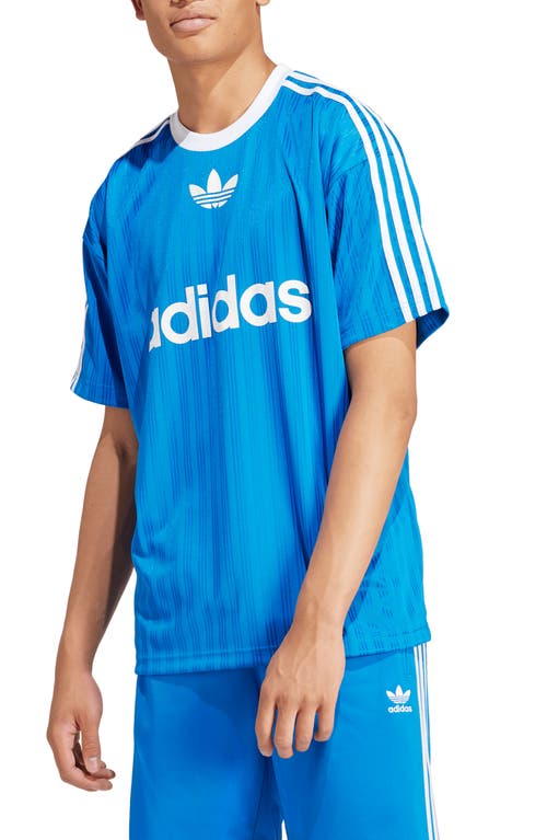 Adidas Originals Adicolor Relaxed Fit Poly T-shirt In Bluebird/white