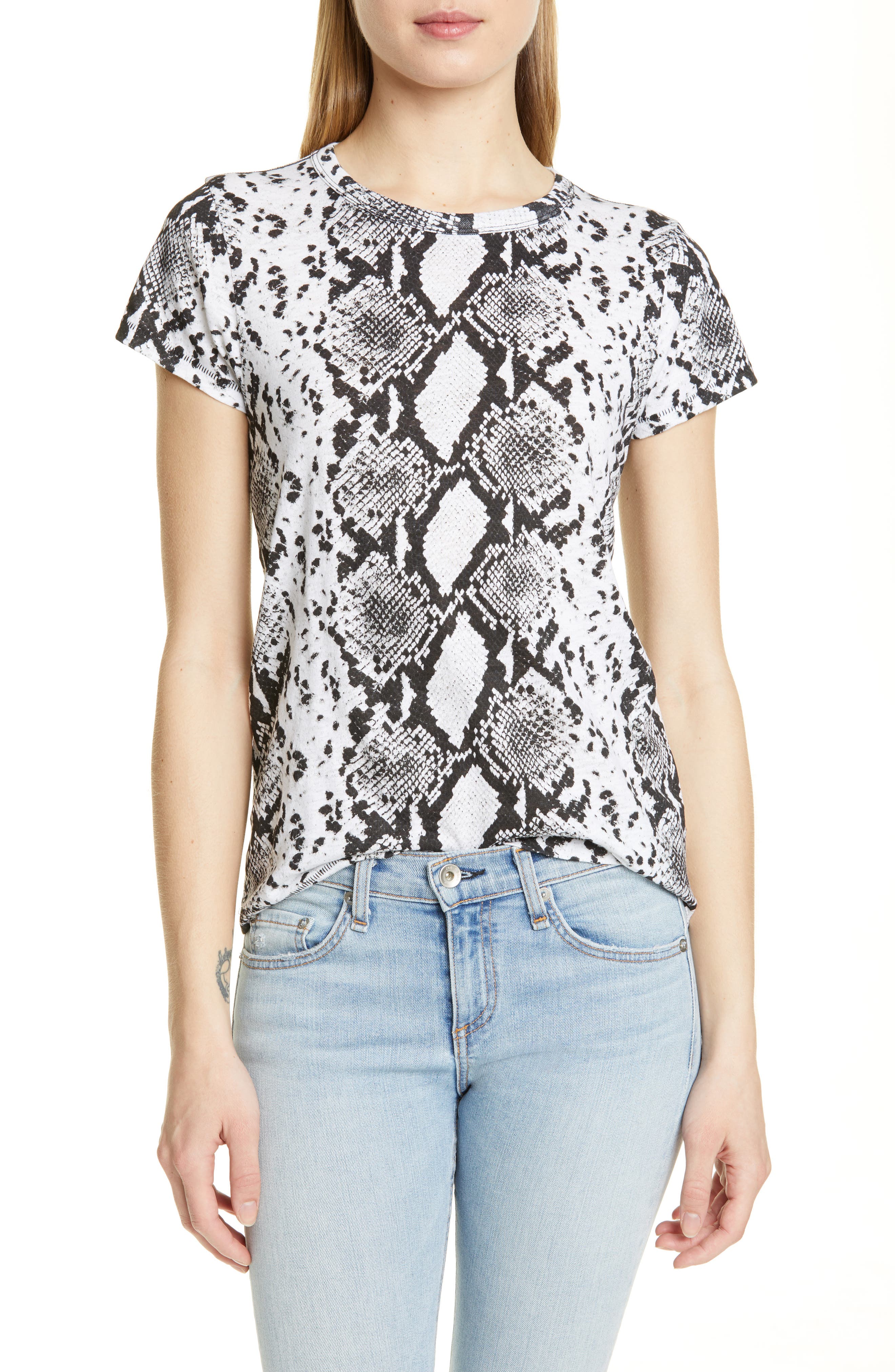 rag and bone snake print tee