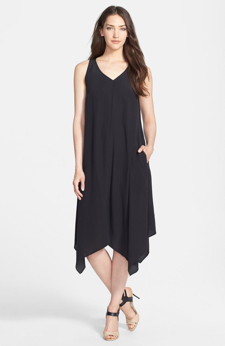 Eileen Fisher Asymmetrical V-Neck Silk Dress | Nordstrom