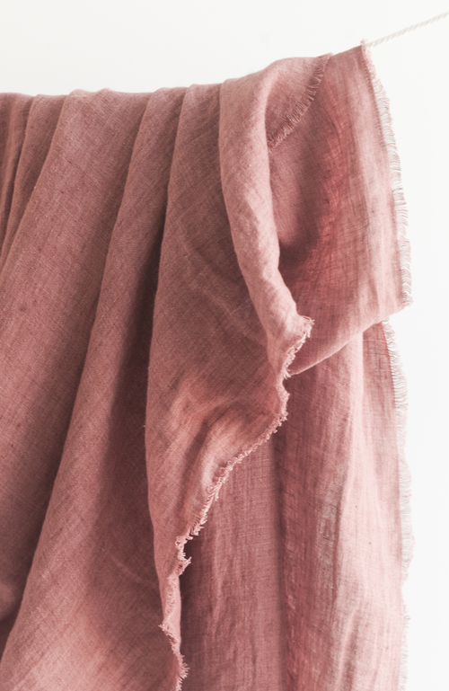 Creative Women Stone Washed Linen Throw In Pink