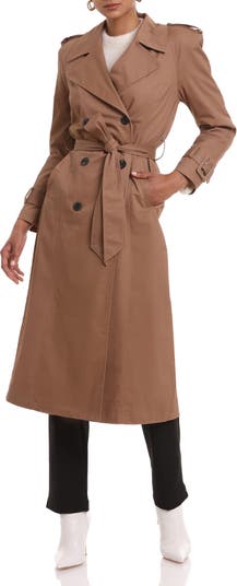 Belted Raglan Sleeve Twill Trench Coat
