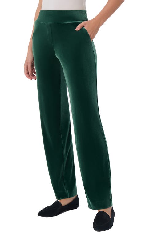 Shop Jones New York Velour Straight Leg Pull-on Pants In Forest Green