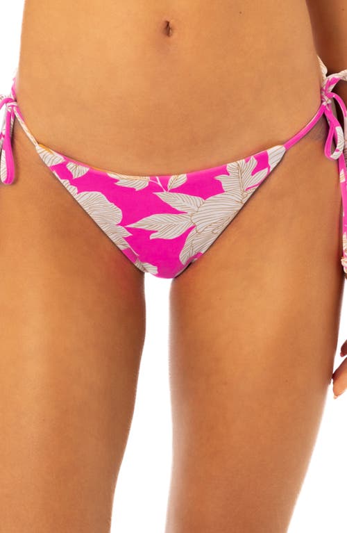 Floral Duo Sunning Reversible Side Tie Bikini Bottoms in Pink