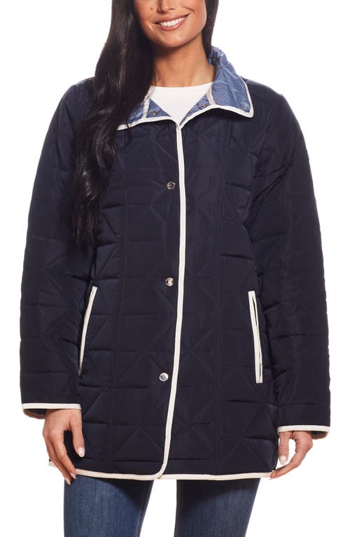 Gallery Quilted Water Resistant Jacket in Ink Navy