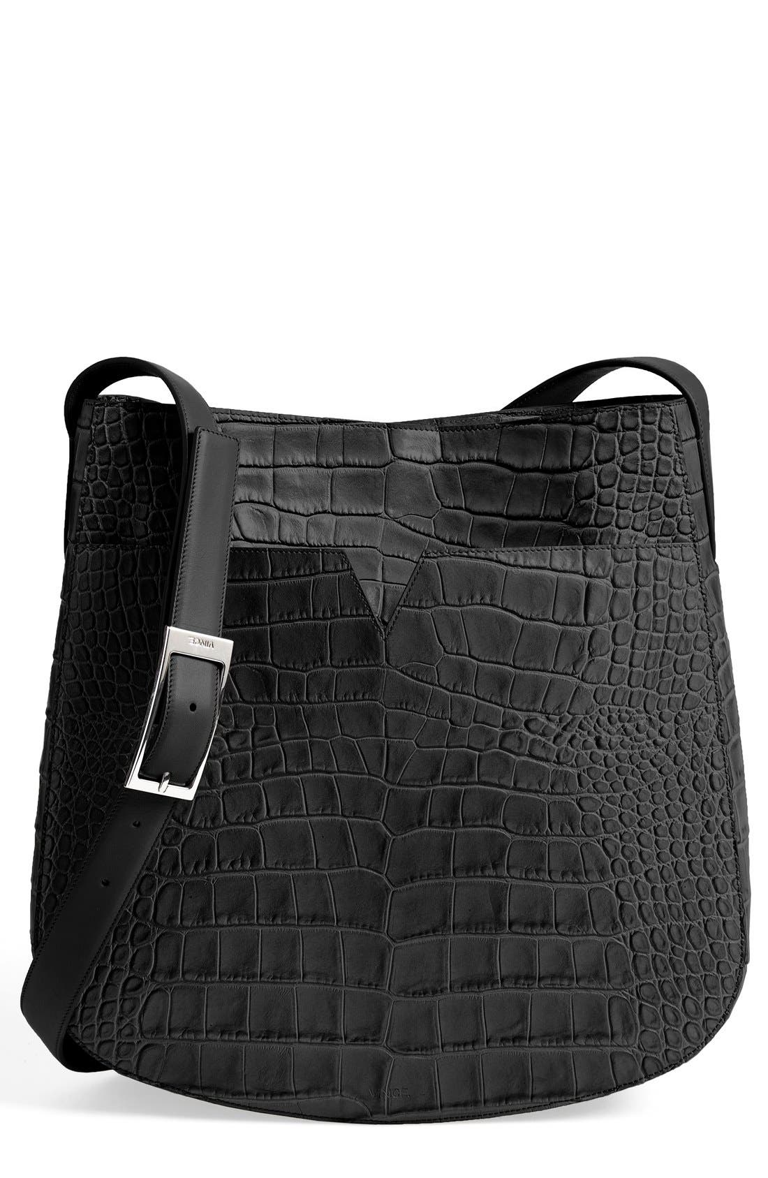 Vince 'Medium' Croc Embossed Leather Crossbody Bag Nordstrom