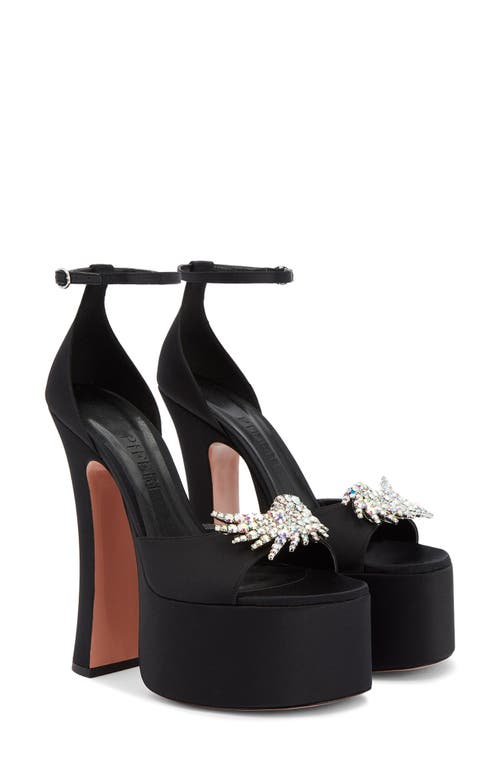 PIFERI Rosalia Ankle Strap Platform Sandal in Black/Iridescent