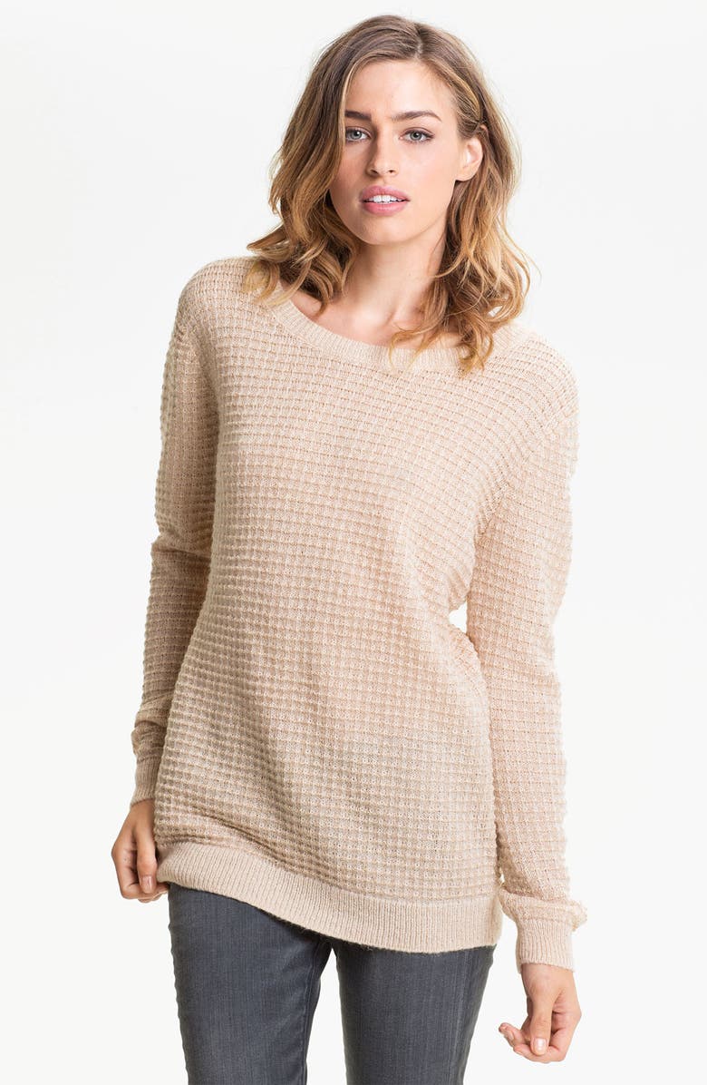 Hinge® Open Back Thermal Knit Sweater | Nordstrom