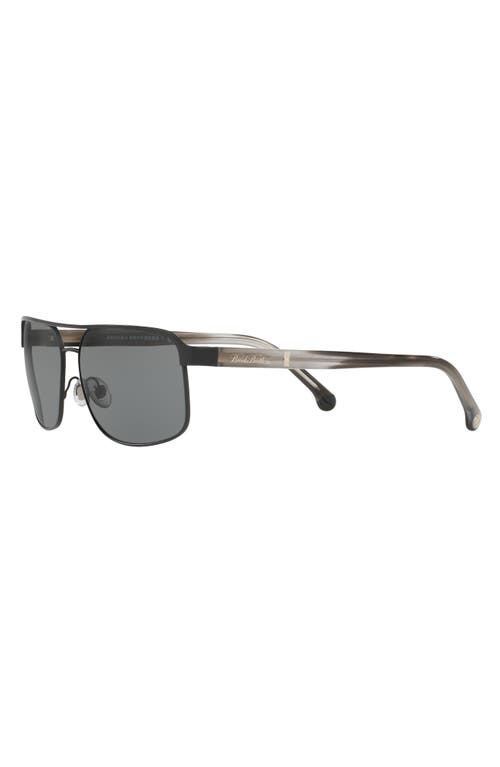 Shop Brooks Brothers 59mm Pilot Sunglasses In Matte Black/grey