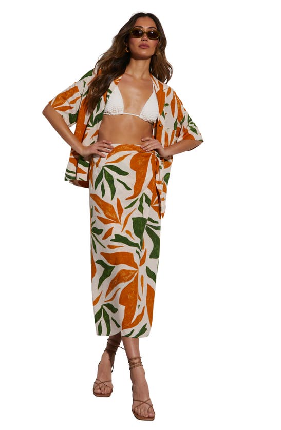 Shop Vici Collection Rainforest Print Cover-up Maxi Skirt In Tropical