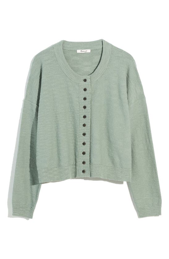 Madewell Brampton Crop Cardigan Sweater In Pale Eucalyptus