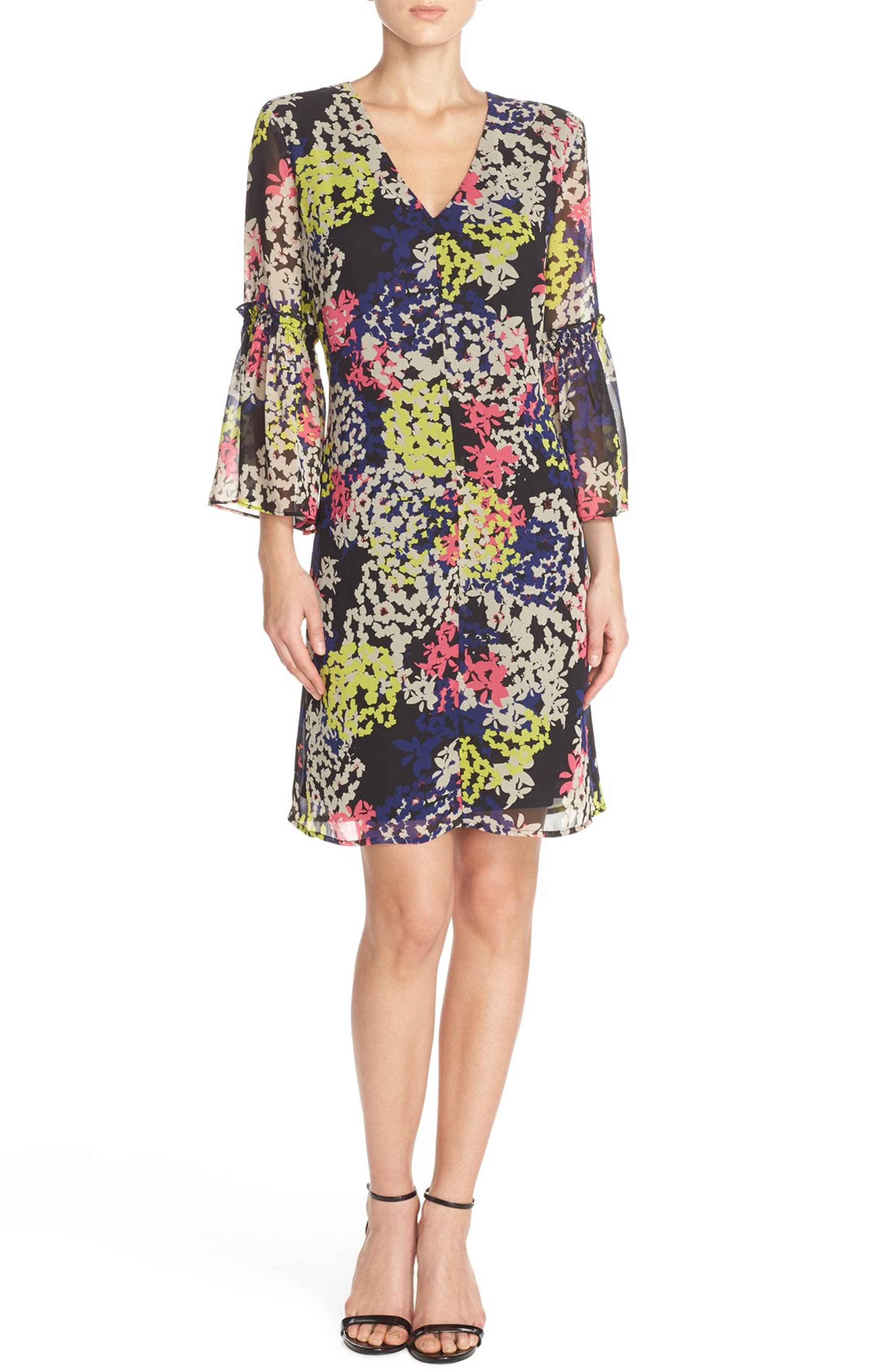 Taylor Dresses Floral Chiffon Shift Dress | Nordstrom