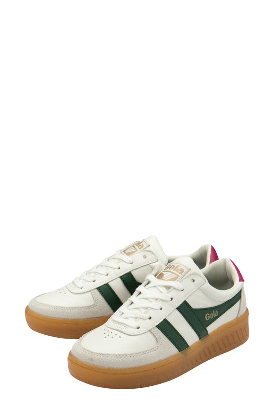 Shop Gola Grandslam Elite Sneaker In White/ Evergreen/ Fuchsia/ Gum