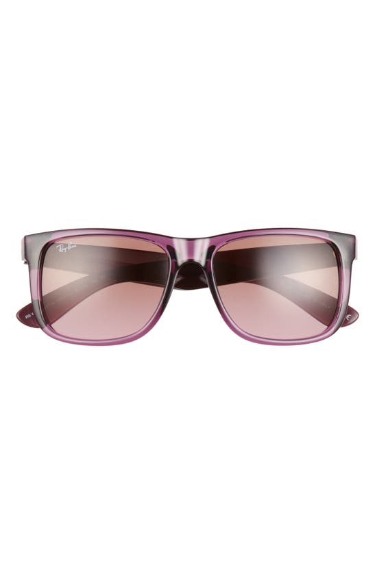 Ray Ban 54mm Polarized Square Sunglasses In Transparent Violet