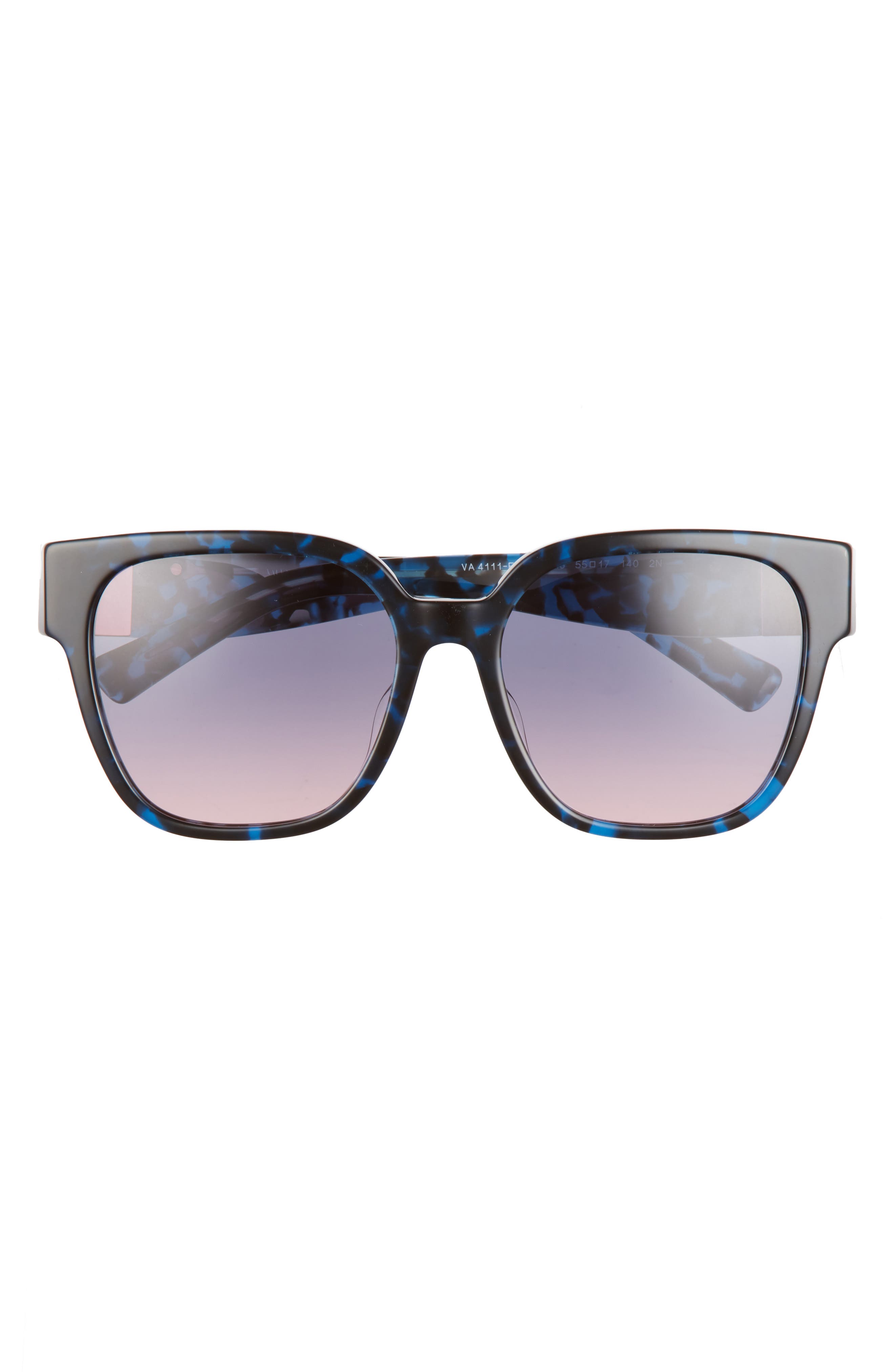 Valentino 55mm Gradient Square Sunglasses in Blue Havana/Gradient Rose