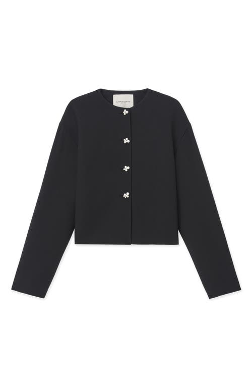 LAFAYETTE 148 LAFAYETTE 148 NEW YORK FAUX PEARL BUTTON WOOL & SILK CREPE JACKET 