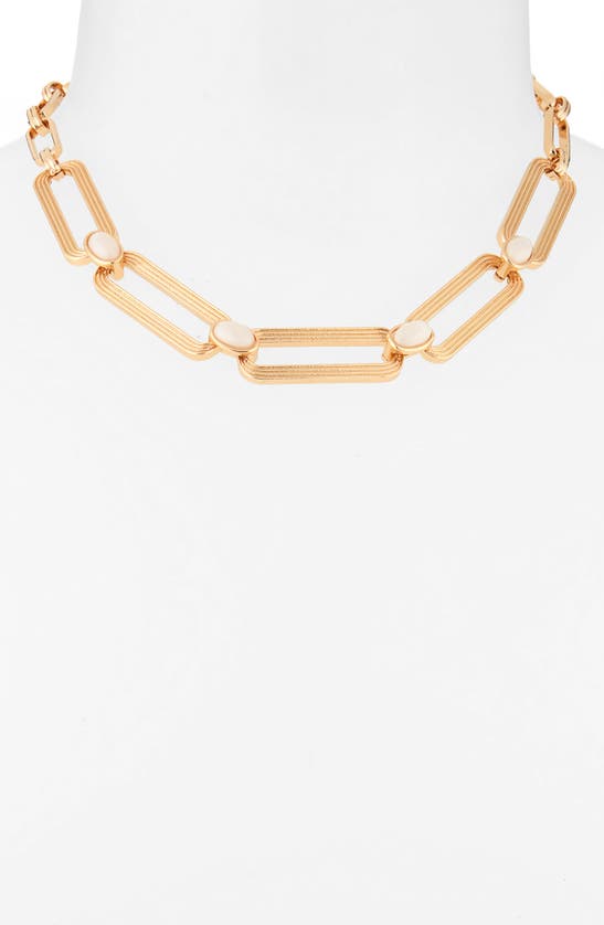 Shop Nordstrom Rack Mixed Paper Clip Chain Necklace In Ivory- Gold