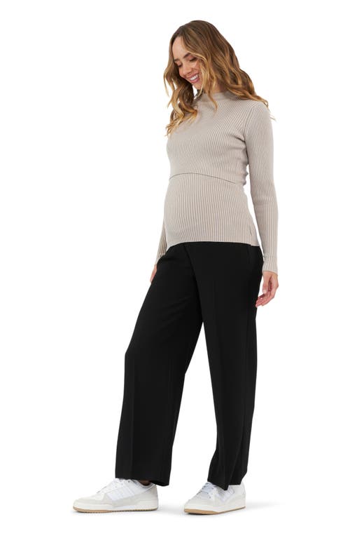 Shop Ripe Maternity Lift Up Rib Maternity/nursing Sweater In Stone