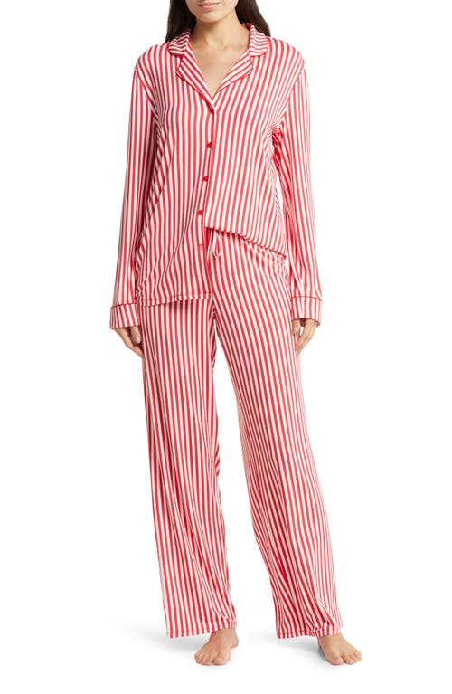 Nordstrom Moonlight Eco Pajamas in Red Lollipop Ticking Stripe