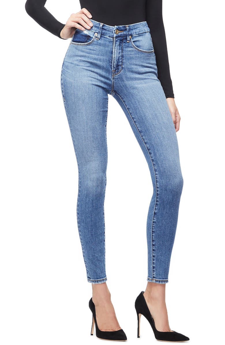 Good American Good Waist High Waist Skinny Jeans (Blue 213) (Regular ...
