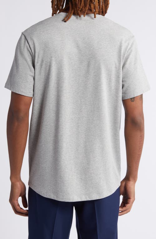 Open Edit Crewneck Stretch Cotton T-shirt In Grey Heather