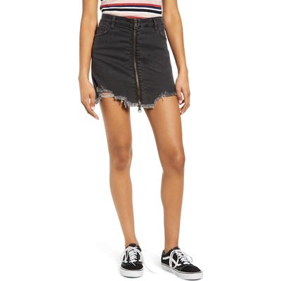 Lira Clothing Cobra Ripped Denim Skirt, Black