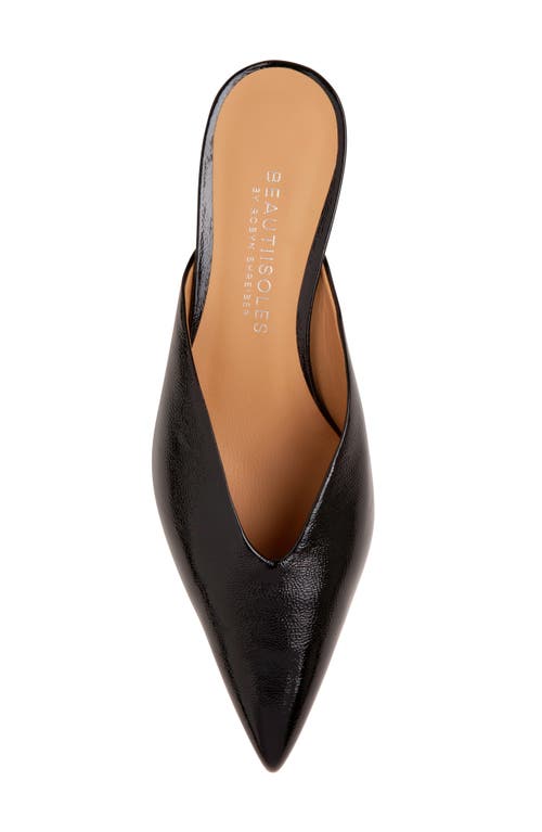 Beautiisoles Gal Pointed Toe Kitten Heel Mule In Black