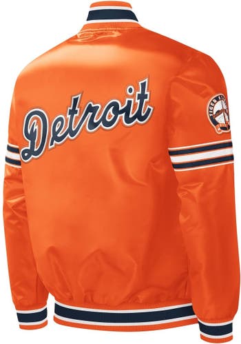 Starter Orange Detroit Tigers Slider Satin Full-Snap Varsity Jacket