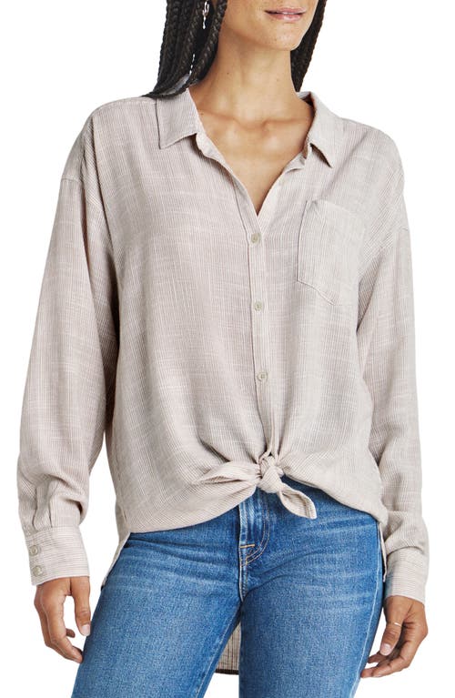 Splendid Bowen Stripe Shirt in Fawn Stripe at Nordstrom, Size X-Small