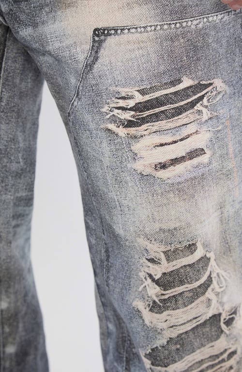 Guess Originals Mending Ripped Wide Leg Jeans In Blue