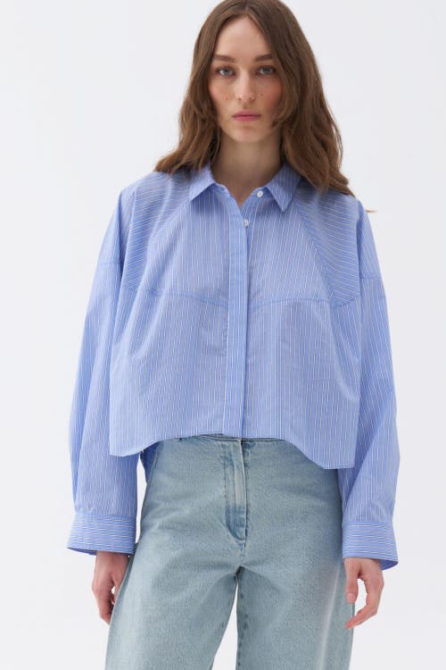 Nocturne Oversized Button-up Shirt In Blue