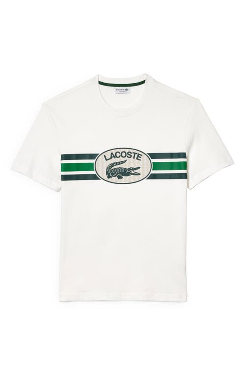 Lacoste Chest Stripe Graphic T-Shirt Farine at Nordstrom,